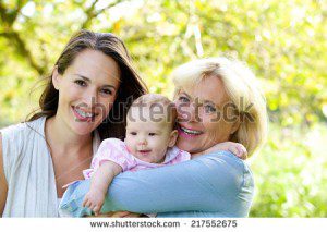 Photo of happy grandmother mother and child